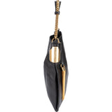 Gucci Black Leather 1970 Gold Hobo Shoulder Bag