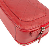 Chanel Red Quilted Lambskin Top Handle Vanity Case Crossbody Bag