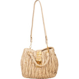 Miu Miu Matelassé Nappa Leather Hobo Shopping Handbag