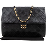 Chanel Quilted Lambskin 24K Gold Single Flap Shoulder Bag