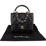 Chanel Quilted Lambskin Mini Single Flap with Top Handle Crossbody Bag - vintageandkickz