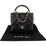 Chanel Quilted Lambskin Mini Single Flap with Top Handle Crossbody Bag - vintageandkickz