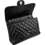 Chanel Quilted Lambskin Palladium Jumbo Single Flap Crossbody Bag
