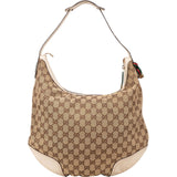 Gucci Monogram GG Canvas Web Detail Hobo Shoulder Bag