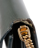 Saint Laurent Green Leather Envelope Medium Crossbody Bag