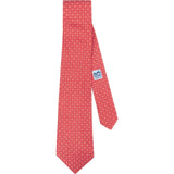 Hermès Red Geometric Pattern Silk Tie Krawatte