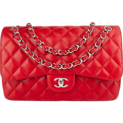 Chanel Quilted Lambskin Jumbo Double Flap Crossbody Bag