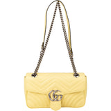 Gucci Bright Yellow Matelassé Leather Marmont Crossbody Bag
