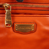 Miu Miu Orange Soft Calfskin Tote Shoulder Bag