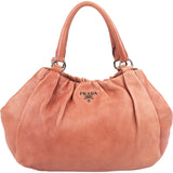 Prada Vitello Daino Deerskin Gathered Tote Handbag
