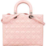 [🔄️B09 / F25] Christian Dior Pink Patent Leather Large Lady Dior Handbag - vintageandkickz