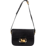 Celine Black Boxcalf Triomphe Shoulder Bag