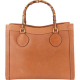 Gucci Grained Leather Bamboo Handbag