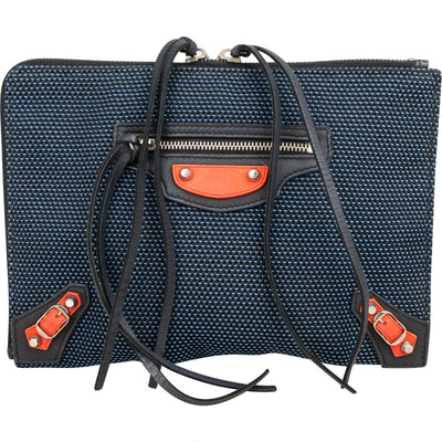 Balenciaga Perforated Tricolor Port Feuille City Clutch