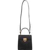 Salvatore Ferragamo Black Saffiano Leather Gancini Top Handle Handbag
