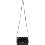 Chanel Quilted Patent Leather Wallet On Chain Crossbody Bag - vintageandkickz