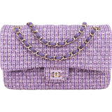 Chanel Quilted Sequin Tweed Medium Double Flap Shoulder Bag