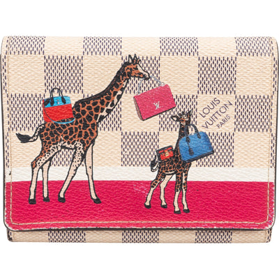 Louis Vuitton Monogram Damier Azur Illustre Giraffe Animation Small Victorine Wallet