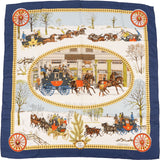 Hermès Hiver en Poste Silk Carre 90 Scarf Tuch