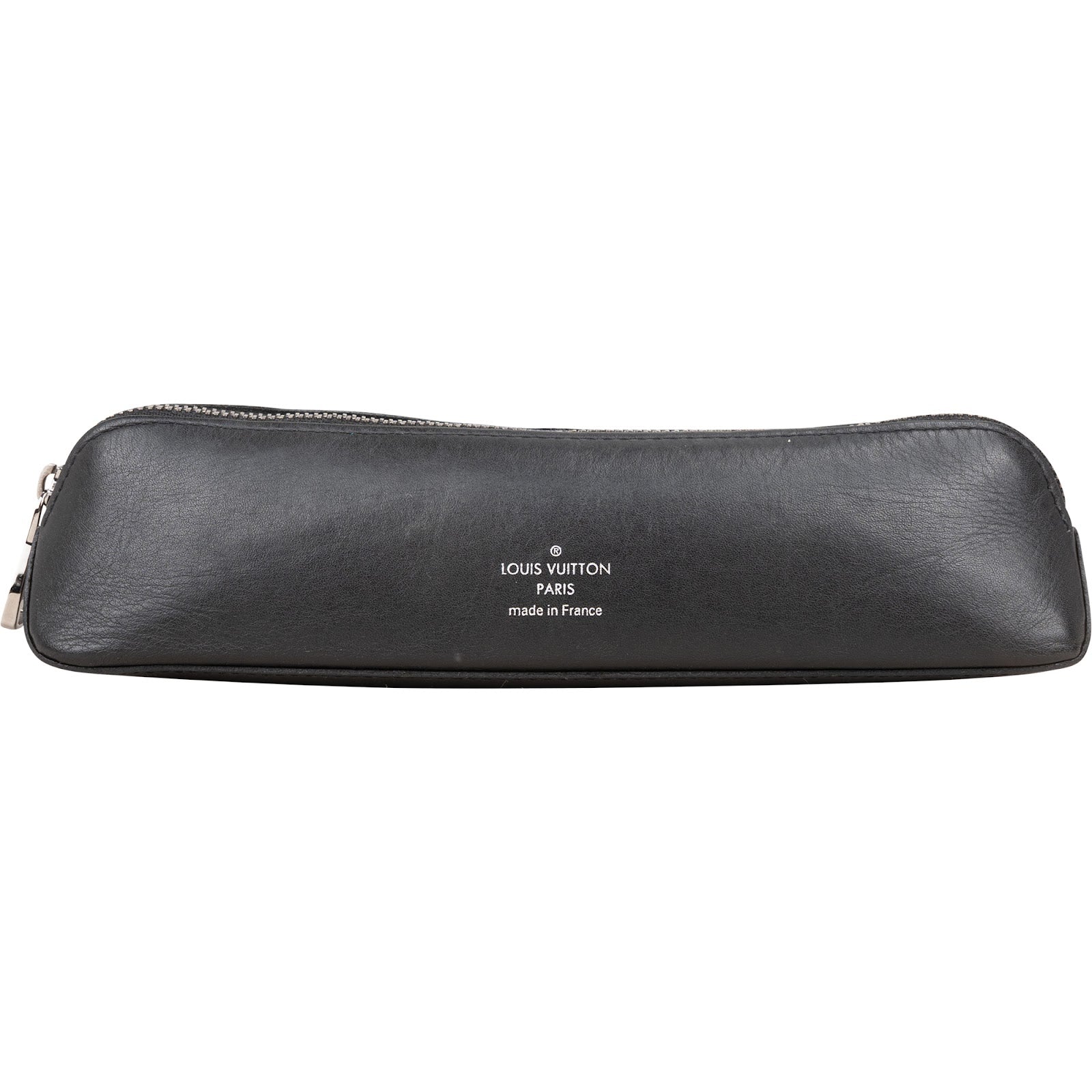 [🔄️B09 / F34] Louis Vuitton Canvas Monogram Black Leather Trousse Ronde Pencil Case - vintageandkickz