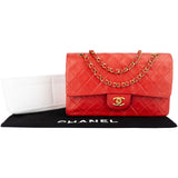 Chanel Quilted Lambskin 24K Gold Medium Double Flap Crossbody Bag