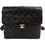 Chanel Quilted Lambskin 24K Gold Small Single Flap Backpack