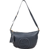 Gucci Blue Leather GG Soho Messenger Crossbody Bag