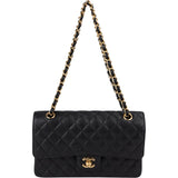Chanel Quilted Caviar Leather Medium Double Flap Crossbody Bag