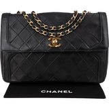 Chanel Quilted Lambskin 24K Gold Single Flap Crossbody Bag