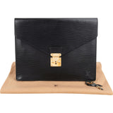 Louis Vuitton Noir Epi Leather Porte-Documents Senateur Handbag