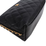 Chanel Quilted Caviar Leather Side Chain Clutch Bag