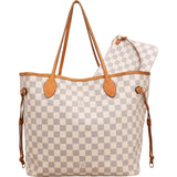 Louis Vuitton Monogram Damier Azur Canvas Neverfull MM Shoulder Bag