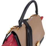 Celine Tricolor Suede Leather Trapeze Handbag