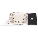 Coach Pebbled Leather Tea Rose Applique Foldover Crossbody Bag