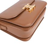 Celine Shiny Calfskin Leather Medium Triomphe Crossbody Bag