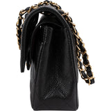 Chanel Quilted Caviar Leather Small Double Flap Shoulder Bag
