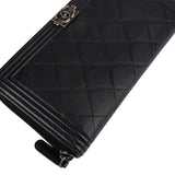 Chanel Caviar Leather Quilted Small Boy Zip Around Wallet