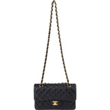 Chanel Quilted Caviar Leather Gold Small Double Flap Shoulder Bag
