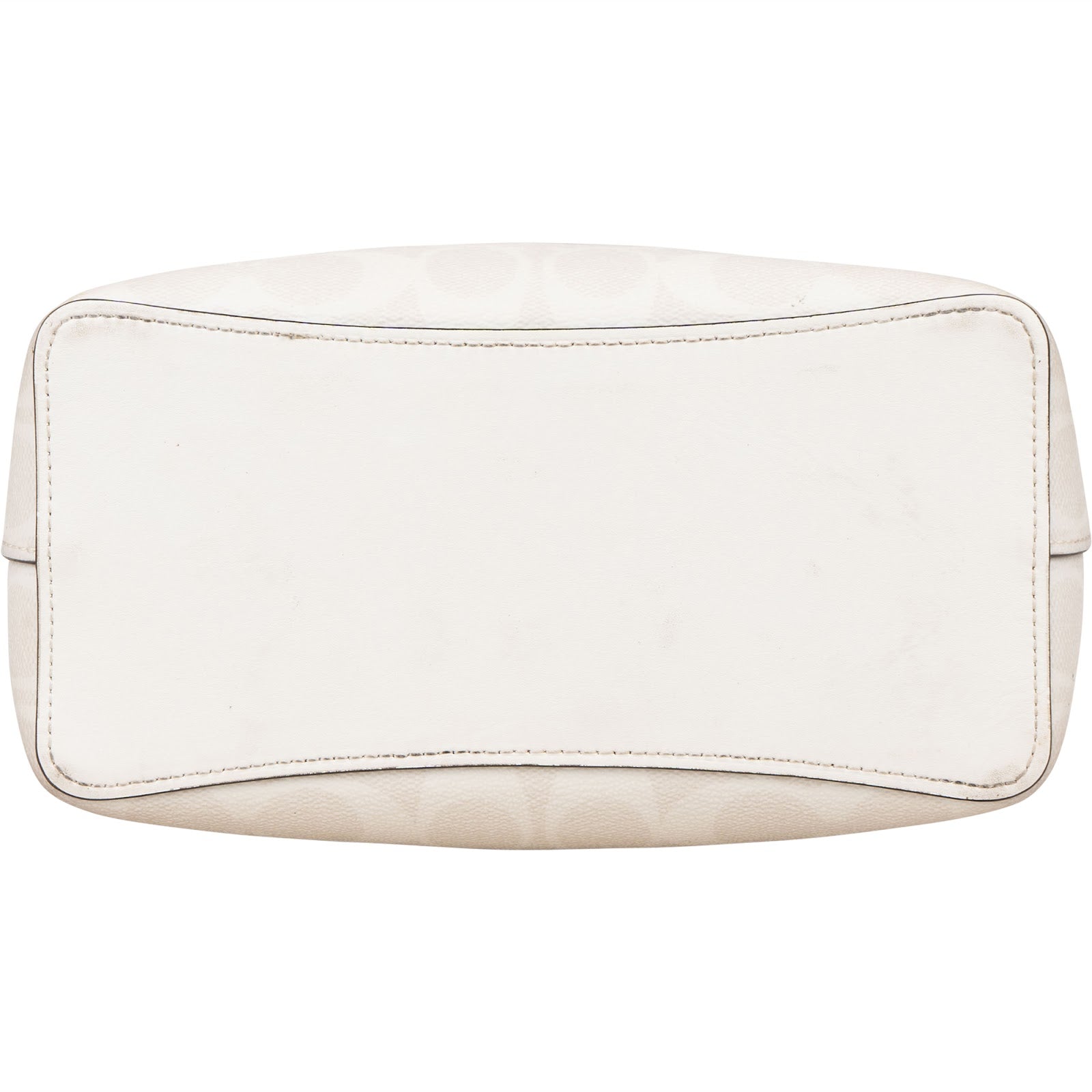 Coach White Monogram Mollie Bucket Handbag - vintageandkickz