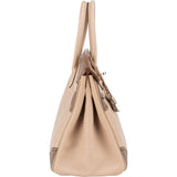 Hermès Swift Blanc Gris Perle Ghillies Palladium Birkin 30 Handbag