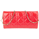 Christian Dior Patent Cannage Leather Wallet On Chain Crossbody Bag