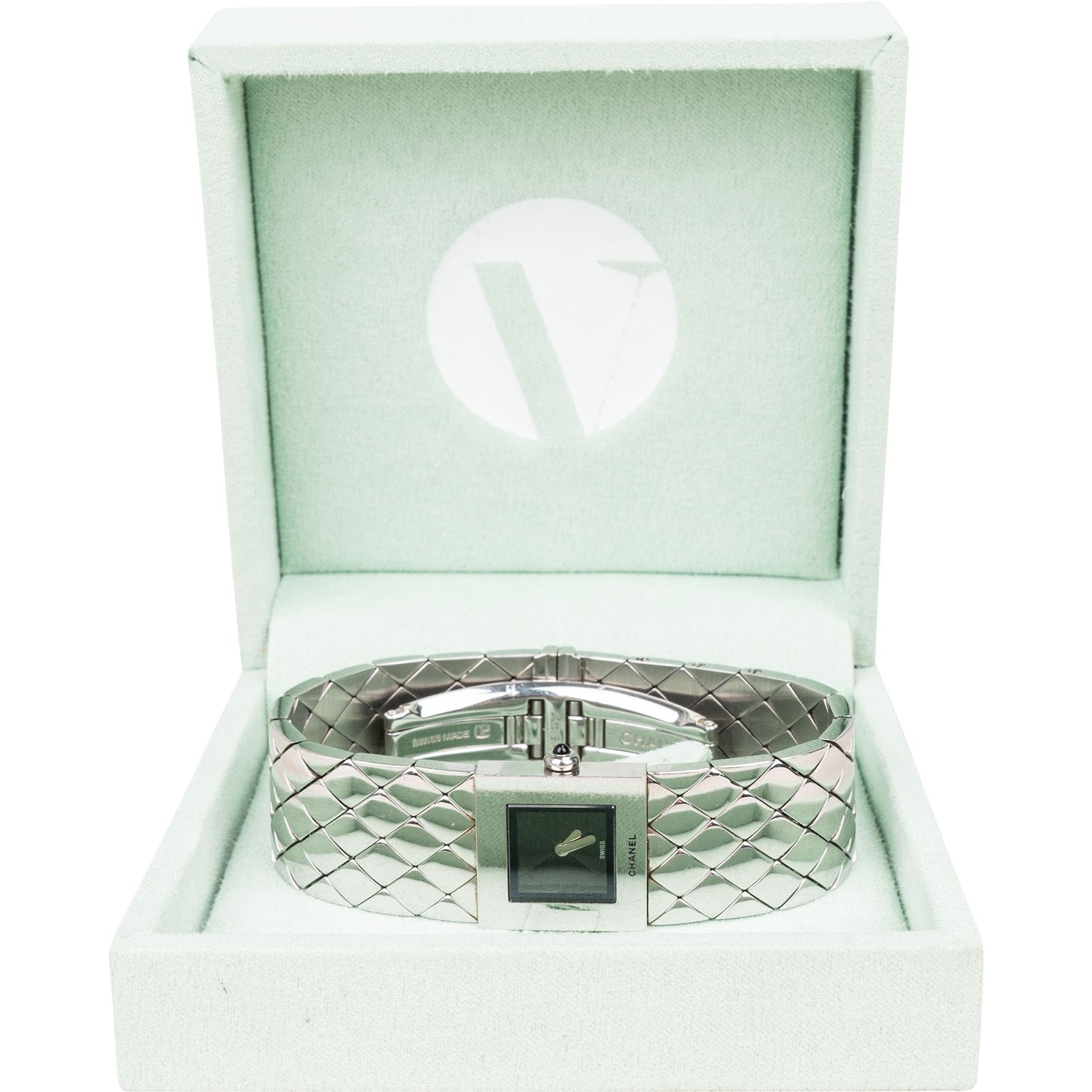 Chanel Silver Tone Matelasse Coco H0009 Women Watch - vintageandkickz