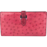 Hermès Pink Ostrich Béarn Wallet