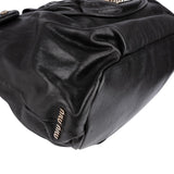 Miu Miu Noir Calfskin Coffer Pocket Tote Shoulder Bag