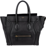 Celine Black Leather Luggage Handbag