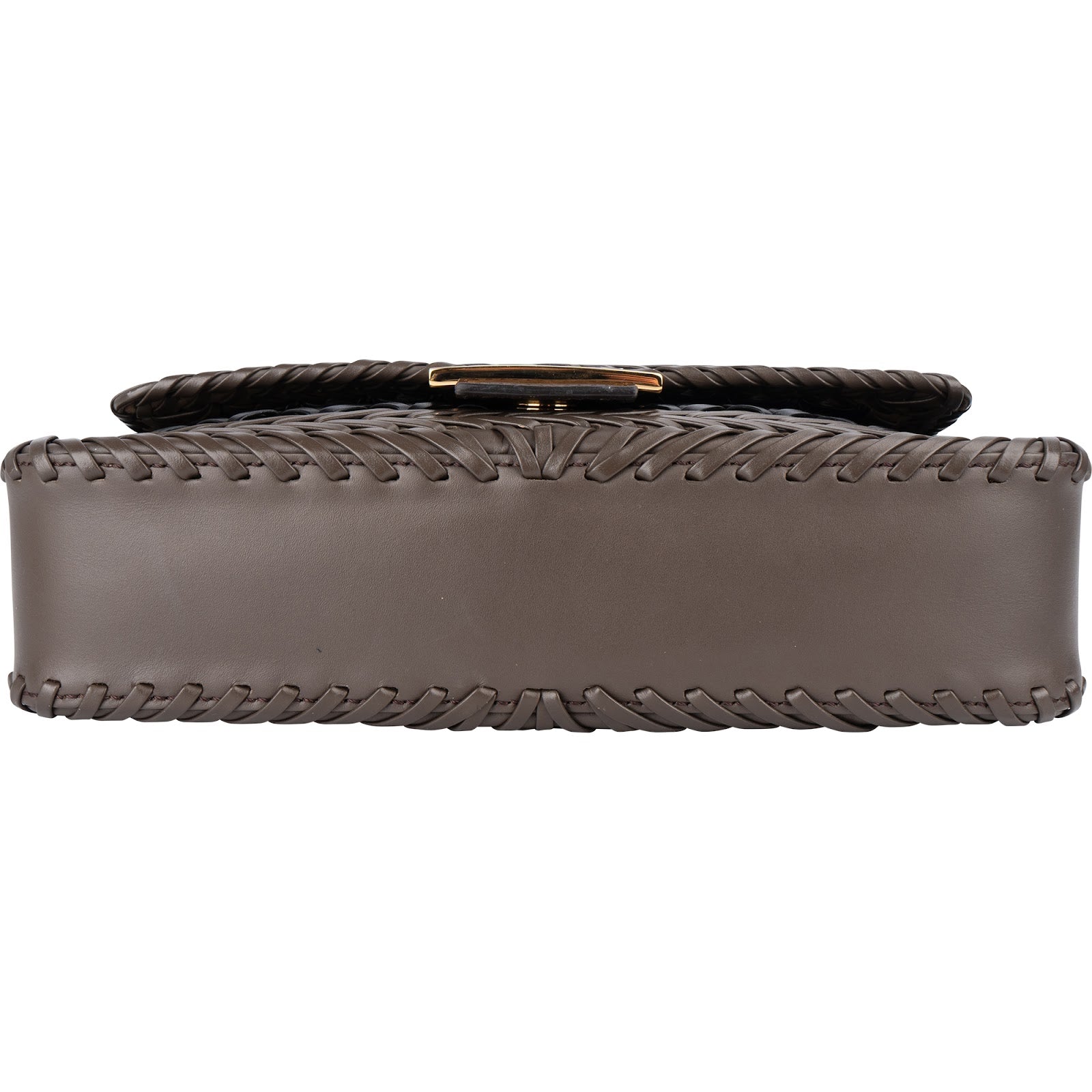 Fendi Woven Leather Baguette Crossbody Bag - vintageandkickz