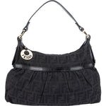 Fendi Monogram Zucca Canvas Chef Hobo Shoulder Bag - vintageandkickz