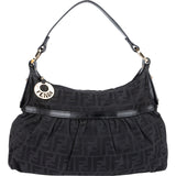 Fendi Monogram Zucca Canvas Chef Hobo Shoulder Bag - vintageandkickz