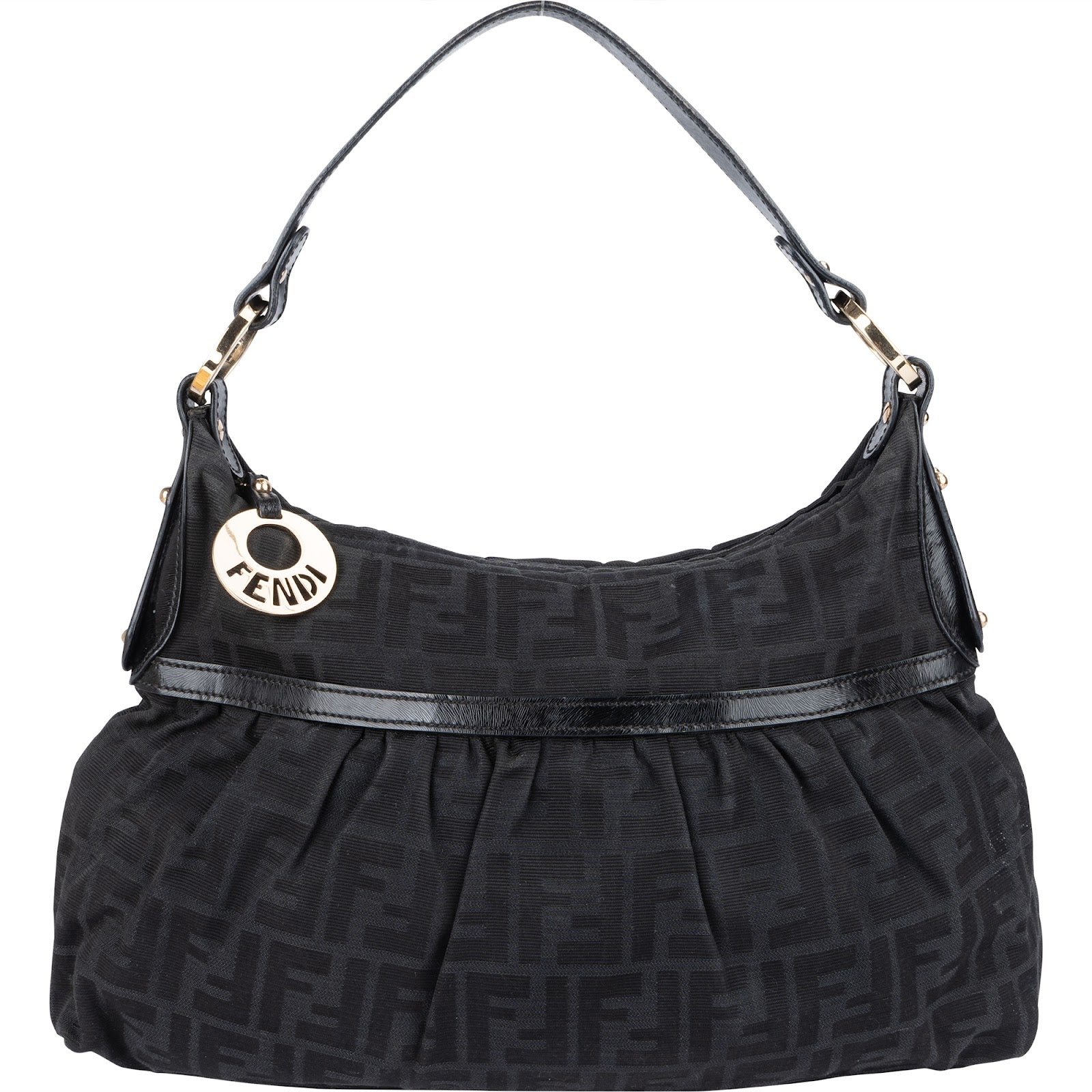 Fendi Monogram Zucca Canvas Chef Hobo Shoulder Bag - vintageandkickz