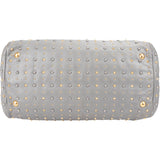 Miu Miu Grey Studded Leather Tote Handbag